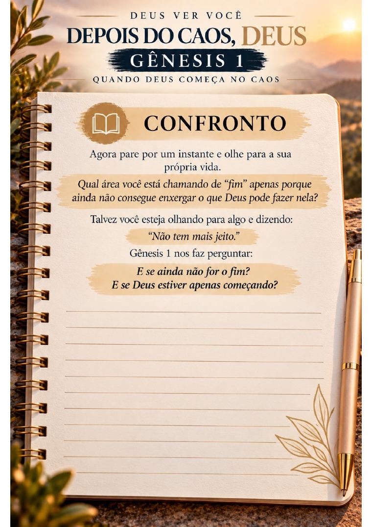 Página de caderno Confronto, com linhas para escrever